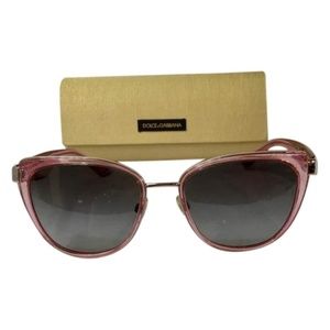 DOLCE & GABBANA PINK FRAME GRADIENT SUNGLASSES